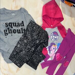 4pc my little pony & Squad Ghouls outfits 3T
